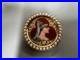 Antique 18k Gold Hand Enamel Portrait & Old Cut Pearl Frame Pin Brooch Unique