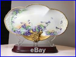 Antique 1901 Guerin Limoges France Bavaria Handled Tray Hand Painted Gold Floral