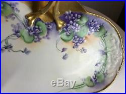 Antique 1901 Guerin Limoges France Bavaria Handled Tray Hand Painted Gold Floral