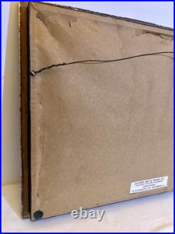 Antique 19thC Hand Painted French Fan Gold Gilded Shadow Box Victorian Wall Art