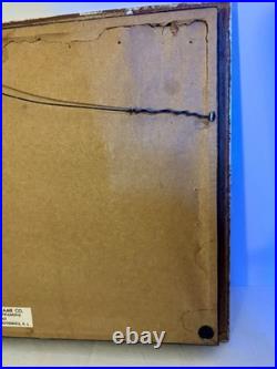 Antique 19thC Hand Painted French Fan Gold Gilded Shadow Box Victorian Wall Art