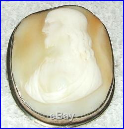 Antique 19th C. Victorian Hand Carved JESUS Shell Cameo