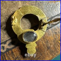 Antique 20K Gold Scottish Mourning Brooch Hand-Chased, Garnets 3.13g C. 1860 Antique 20K Gold Scottish Mourning Brooch Hand-Chased, Garnets 3.13g C. 1860