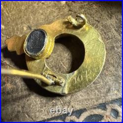 Antique 20K Gold Scottish Mourning Brooch Hand-Chased, Garnets 3.13g C. 1860 Antique 20K Gold Scottish Mourning Brooch Hand-Chased, Garnets 3.13g C. 1860