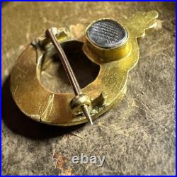 Antique 20K Gold Scottish Mourning Brooch Hand-Chased, Garnets 3.13g C. 1860 Antique 20K Gold Scottish Mourning Brooch Hand-Chased, Garnets 3.13g C. 1860