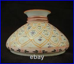 Antique 7 Opal Glass Student Lamp Shade, Hand Painted Victorian