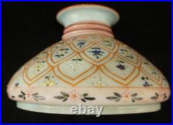Antique 7 Opal Glass Student Lamp Shade, Hand Painted Victorian