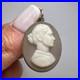 Antique 900 Silver Sardonyx Cameo Pendant 7.5g Victorian Style Hand Carved