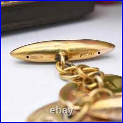 Antique 9ct Gold Cuff Links Hand Engraved Scrolling Deakin & Francis Victorian