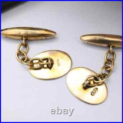 Antique 9ct Gold Cuff Links Hand Engraved Scrolling Deakin & Francis Victorian