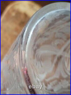 Antique Art Nouveau FOSTORIA Deep Etch 300-1 Clear Glass 12 Vase Excellent
