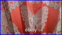 Antique BUTTERFLY MOTIF Handmade Lace Mother-of-Pearl Sticks Hand Fan