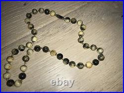 Antique Baltic Amber Hand Knotted Necklace Victorian RARE Estate