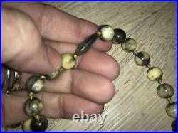Antique Baltic Amber Hand Knotted Necklace Victorian RARE Estate