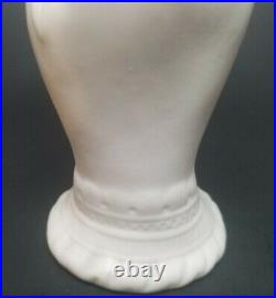 Antique Bennington Pottery Parian Ware Porcelain Victorian Hand Vase 6-1/2 Fern