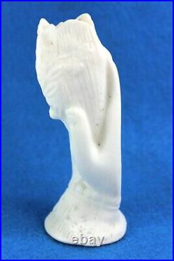 Antique Bennington Pottery Parian Ware Victorian Hand Holding Bud Vase