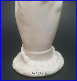 Antique Bennington Pottery Parian Ware Victorian Hand Vase 8-1/4 CATTAILS TULIP