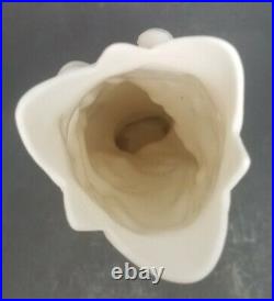 Antique Bennington Pottery Parian Ware Victorian Hand Vase 8-1/4 CATTAILS TULIP