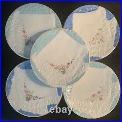 Antique Bodley Porcelain Plates, Trompe LOeil Folded Napkin, Hand Painted