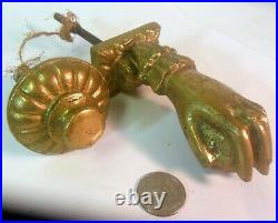 Antique Brass Bronze Woman's HAND DOOR KNOCKER Victorian