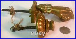 Antique Brass Bronze Woman's HAND DOOR KNOCKER Victorian