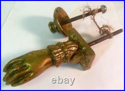 Antique Brass Bronze Woman's HAND DOOR KNOCKER Victorian