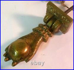 Antique Brass Bronze Woman's HAND DOOR KNOCKER Victorian