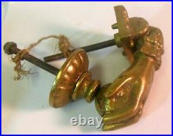 Antique Brass Bronze Woman's HAND DOOR KNOCKER Victorian