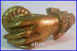 Antique Brass Bronze Woman's HAND DOOR KNOCKER Victorian