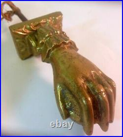 Antique Brass Bronze Woman's HAND DOOR KNOCKER Victorian