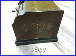 Antique CONCERT ROLLER ORGAN 1901 Hand Crank Victorian Music Box + 5 Song Cobs