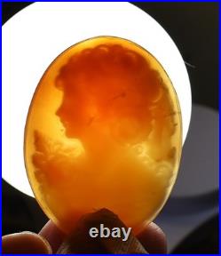 Antique Cameo Hand Carved Victorian Shell Circa 1860s Rose Keeper Italian Large