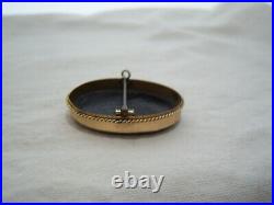 Antique Cameo Hand Painted Victorian GOLD FILLED Black Onyx Lady Brooch