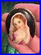 Antique Cameo Portrait Lady Brooch Hand Painted GF Brooch 2