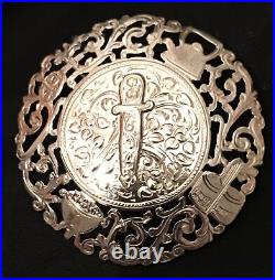 Antique Chocolatier Brooch OOAK Ornate Lace Cocoa Tree Molinillo 900 Nt Sterling