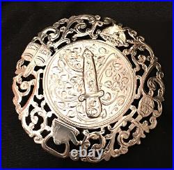 Antique Chocolatier Brooch OOAK Ornate Lace Cocoa Tree Molinillo 900 Nt Sterling