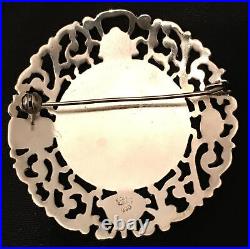 Antique Chocolatier Brooch OOAK Ornate Lace Cocoa Tree Molinillo 900 Nt Sterling