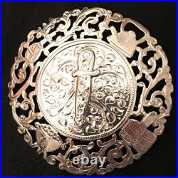 Antique Chocolatier Brooch OOAK Ornate Lace Cocoa Tree Molinillo 900 Nt Sterling