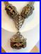 Antique Choker 900 Silver Fob Necklace 14 Jewelry Floral Hand Painted Enamel