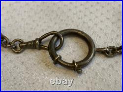 Antique Choker 900 Silver Fob Necklace 14 Jewelry Floral Hand Painted Enamel