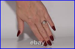 Antique Circa 1900s Handcrafted 14k Gold Natural Diamond Hand Ring