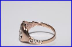 Antique Circa 1900s Handcrafted 14k Gold Natural Diamond Hand Ring