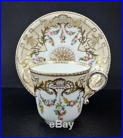 Antique Copeland Tea Cup & Saucer, Hand Painted