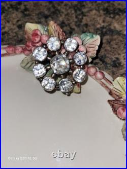 Antique Cushion Paste Stones set in Solid Sterling Silver Rolled In Gold Brooch