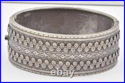 Antique EUROPEAN Solid Silver Hand made Victorian Ladies Bangle bracelet 7.5