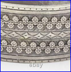 Antique EUROPEAN Solid Silver Hand made Victorian Ladies Bangle bracelet 7.5