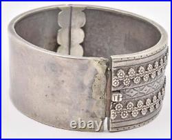 Antique EUROPEAN Solid Silver Hand made Victorian Ladies Bangle bracelet 7.5