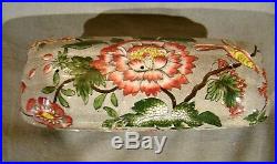 Antique Early Spode New Fayence Hand Painted Transfer Toothbrush Box & Cover
