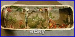 Antique Early Spode New Fayence Hand Painted Transfer Toothbrush Box & Cover