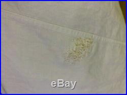 Antique Edwardian Hand Embroidered White Batiste Lace Lingerie Train Slip Skirt